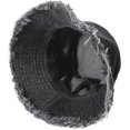 thumbnail image 5 of Kukuzhu Frayed Denim Bucket Hat Distressed Jean Fisherman Cap Wide Brim Boonie Sun Hat Packable Beach Cap for Women Men, 5 of 7