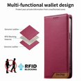 thumbnail image 4 of Funda Tipo Cartera de Cuero Sintético para Samsung Galaxy S22 Ultra Bloqueo RFID, con Ranuras para Tarjetas y Bolsillo para Efectivo, Cierre Magnético Fuerte Rojo, 4 of 6