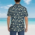 thumbnail image 6 of Daiia Daisy Floral B Hawaiian Shirt for Men Gentle Cotton Regular Short Sleeve Casual-Large, 6 of 9