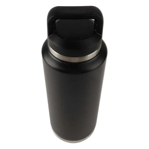 Botella de agua para gimnasio, botella de agua deportiva, botella deportiva negra de acero inoxidable, botella deportiva portátil, funcionalidad inteligente