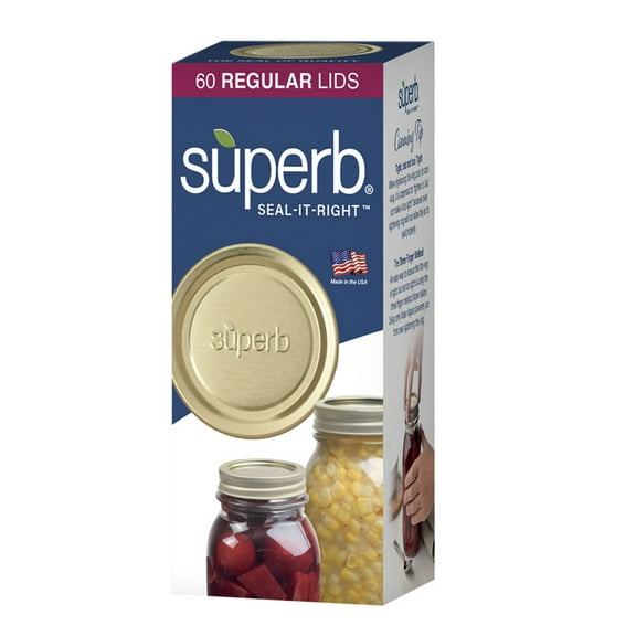 Superb Canning Lids, Mason Jar Regular Mouth Lid Toppers Fit Ball and Ker Jars, 2.25 inch, 60 count