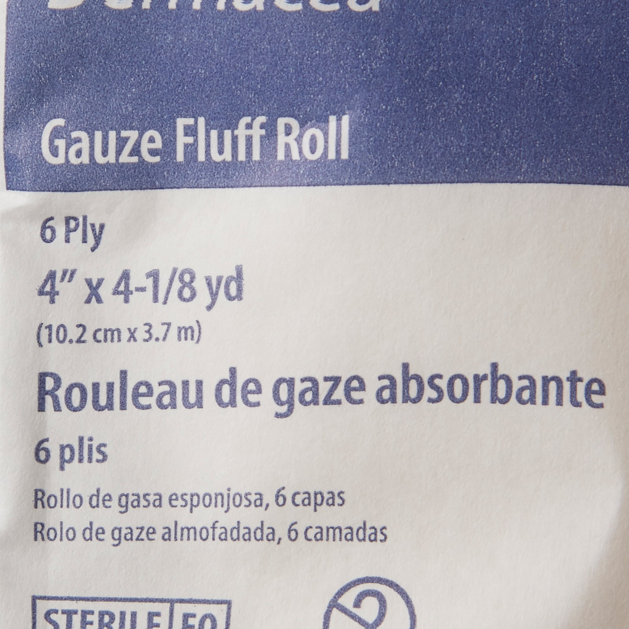 Dermacea Sterile Fluff Bandage Roll Gauze 6-Ply, 4in x 4-1/8 yd, Roll Shape, 100 Ct