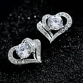 thumbnail image 4 of Opolski 1 Pair Women Earring Heart-shaped Fashion Jewelry Alloy Woman Ear Studs Jewelry Gift for Party, 4 of 8
