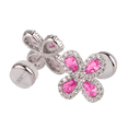 thumbnail image 2 of Aretes para Mujer de Plata .925 con Zirconia Cúbica, LuckyLy Aretes de Flores Brillantes – Joyería Ideal como Regalos para Mamá y Regalos para Mujer Navidad y Cumpleaños, Modelo Aina fucsia, 2 of 7