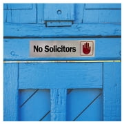 Hy-Ko 2 x 8 Vinyl No Solicitors Self-Adhesive Silver Door/Window Sign