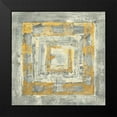 thumbnail image 2 of Hristova, Albena 12x12 Black Modern Framed Museum Art Print Titled - Gold Tapestry II Gold and White, 2 of 5