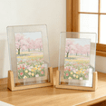 thumbnail image 2 of 4x6 Rustic Beech Wood Photo Frames 2 Pack, Upright Tabletop Picture Frames with Base, Double Sided High Definition Acrylic Covers for Home Office Desktop Decor, 2 of 8