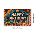 thumbnail image 6 of Construction Theme Happy Birthday Banner Colorful Vehicles Design Party Backdrop for Kids Celebration Event Decoration, 6 of 7