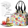 thumbnail image 4 of Pioneer Flower Floral Print Pattern Drawstring Lunch Bag Women - Drawstring Lunch Bag Insulated for Work Office - Stain-Resistant Large Lunchbags for Women with Multi-Pockets, 4 of 6