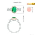 thumbnail image 5 of ANGARA Natural Oval 1.1 ct Emerald Twisted Vine Ring with Diamond Halo in 14K White & Rose Gold for Women (Size-8x6mm) | May Birthstone, Anniversary, Jewelry Gift for Women | Natural Emerald Ring, 5 of 9