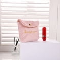 thumbnail image 2 of 2Pcs Mini Velvet Solid Color Retro Embroidered Button Makeup Lipstick Storage Bag, 2 of 9