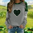 thumbnail image 2 of Plus Size St Patricks Day Sweatshirt for Women Festival Printed Color Block Crew Neck Long Sleeve Casual Tops (XL, Gray), 2 of 5