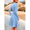 thumbnail image 2 of Vestido PRETTYGARDEN Azul Celeste de Manga Larga en Punto Acanalado Talla L, 2 of 8