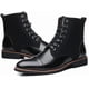 thumbnail image 3 of Botas impermeables, botines para hombre, botas casuales de felpa cálidas para hombre, puntera cuadrada con empalme, zapatos de negocios para hombre, 3 of 5
