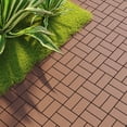 thumbnail image 3 of Holaki Interlocking Deck Tiles, 44 Pcs, 12 x 12 in, Polypropylene, Brown Lines Square Panel, 3 of 10