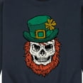 thumbnail image 3 of Instant Message - Leprechaun Skull - Men's Crew Neck Fleece Pullover, 3 of 6