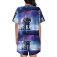 thumbnail image 3 of Rocae Astronauts Start Running for Two Piece Sleepwear Pajamas Sets for Women Soft Short-Sleeved Pjs with Lounge Shorts XX-Large, 3 of 9