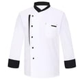 thumbnail image 2 of Unisex Chef Jacket Men's Chef Coat Restaurant Kitchen Chef Uniform White 2XL, 2 of 6