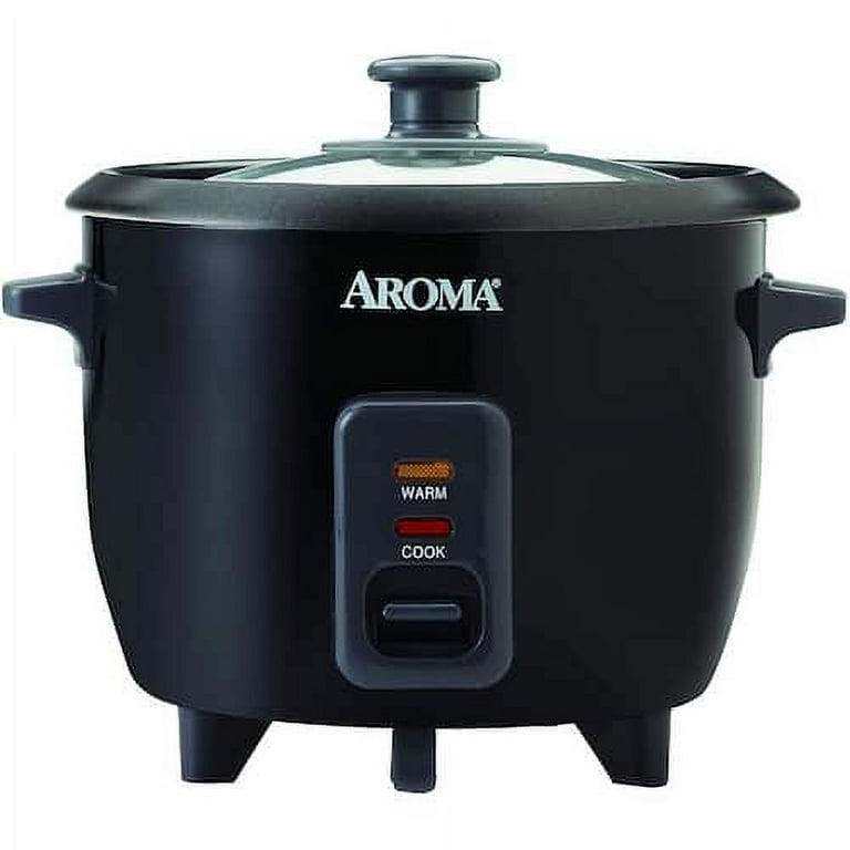 6-Cup Black Rice Cooker with Removable Steam Tray 6-Cup Black Rice Cooker with Removable Steam Tray