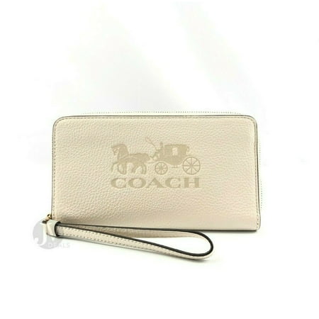 Coach (F75908) Pebbled Leather Large Phone Wristlet Wallet