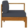thumbnail image 5 of vidaXL Middle Sofa with 1 Armrest Dark Gray Solid Acacia Wood, 5 of 6