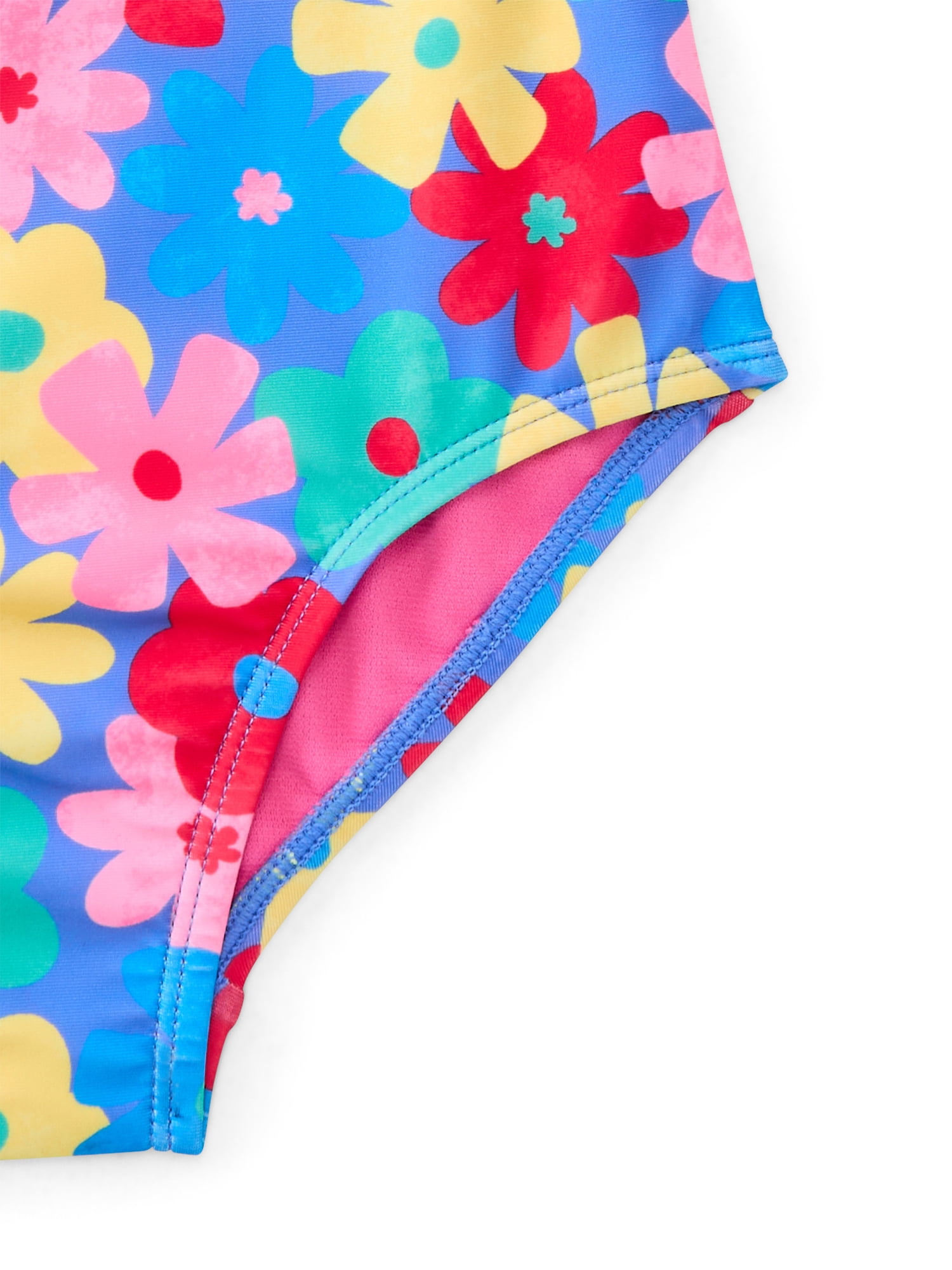 Wonder Nation Girls One Piece Swimsuit with UPF 50+, Sizes 4-18 & Plus