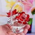 thumbnail image 5 of Basket Crystal Ornament Figurine Decoration Art Crafts Fengshui Sculpture for Home Centerpiece Tabletop Living Room Shelf , Red, 5 of 9