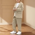 thumbnail image 5 of Odeerbi Toddler Boys Formal Dress Suit Notched Lapel Blazer Jacket + Suit Pants Summer Outfits Set, 5 of 9