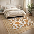 thumbnail image 3 of ODIKA 8'x10' Washable Area Rug Durable, Non-Slip Spotted Boho Bordered Fabric Table Bathroom Long Placemat Cow Refined Structured for Living Room, Under Sectional, Family, 3 of 7