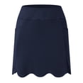 thumbnail image 4 of vigerkar Skorts for Woman with Pockets Golf Athletic Skirts Scalloped Hem Tennis Skirt Dressy Casual (Navy, L), 4 of 7