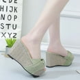thumbnail image 4 of GERsome Women's Wedge Sandals Platform Espadrille Slip On Casual Summer Slides, 4 of 7