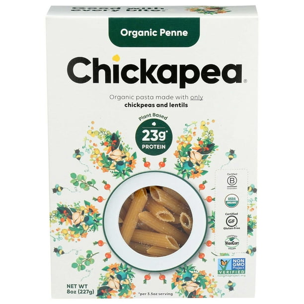Chickpea Organic Chickpeas and Lentils Penne Pasta, 8 Ounce 6 per case.