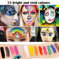 thumbnail image 4 of Body Maquillaje Infantil Colores, 15 Colores Paleta de Maquillaje 2 rotuladores + 4 plantillas Set de Maquillaje Infantil para Fiestas Infantiles y Carnaval Pintacaritas Adepaton  2035492, 4 of 9