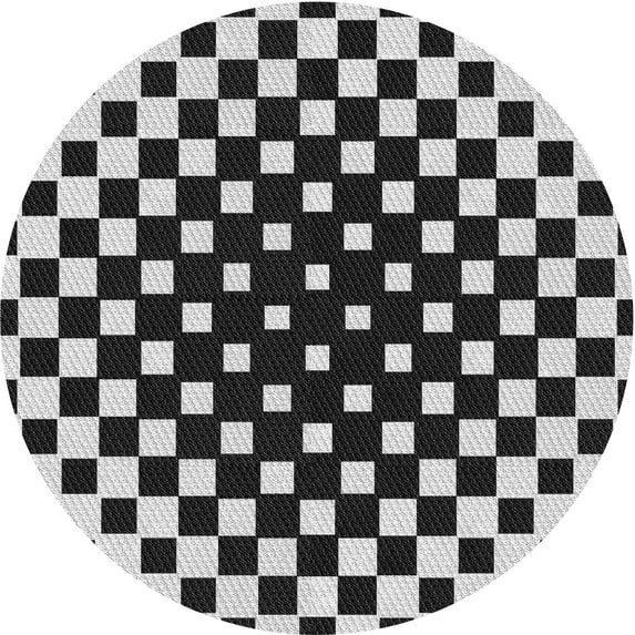 Ahgly Company Indoor Round Patterned Light Gray Novelty Area Rugs, 6' Round