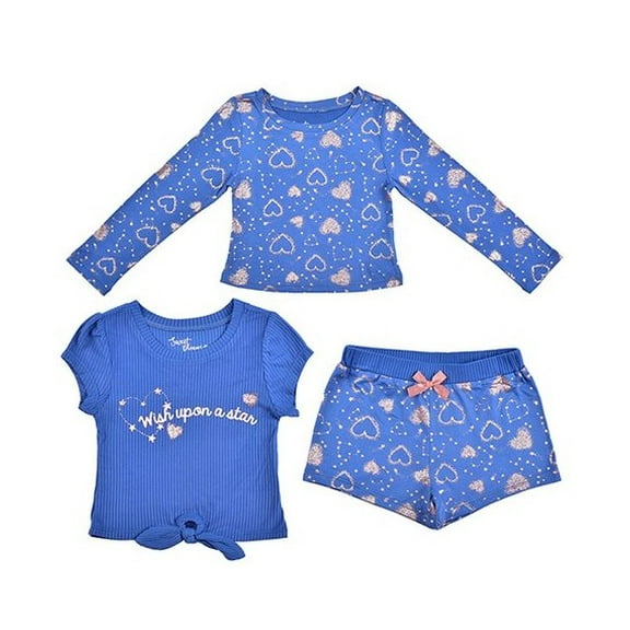 Sweet Dreams Blue & Silver Metallic Wish Upon a Star Pajama Set - 5T