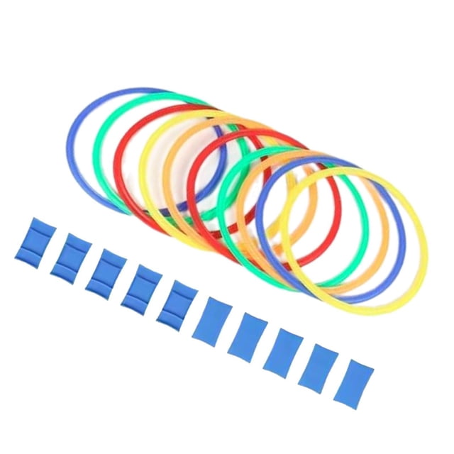 QualitChoice Bright Colors Speed Agility Rings Set Kids Safe Materials Engage Children During Physical Education Grid Jumping 38cm