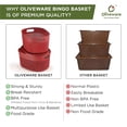 thumbnail image 4 of Oliveware Bingo Basket Stackable Storage Organiser With Lids For Clothes & Toys, BPA Free, Set of 2 Big - 5.2L(Maroon), 4 of 5