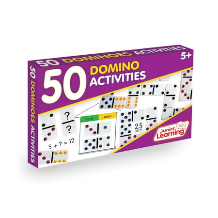 UPC: 0858426007123 | 50 Domino Activities Junior Learning for Ages 5-6 Kindergarten Grade 2 Learning Math Numbers Perfect for Home School Educational Resources
