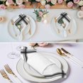 thumbnail image 3 of Cloth Napkins Set of 8 - 20x20 Inches, Black Gray Grid Washable Reusable Table Napkins, Modern Minimalist Striped Pattern Soft & Absortbent Dining Napkin for Party Wedding Hotel Restaurant, 3 of 9