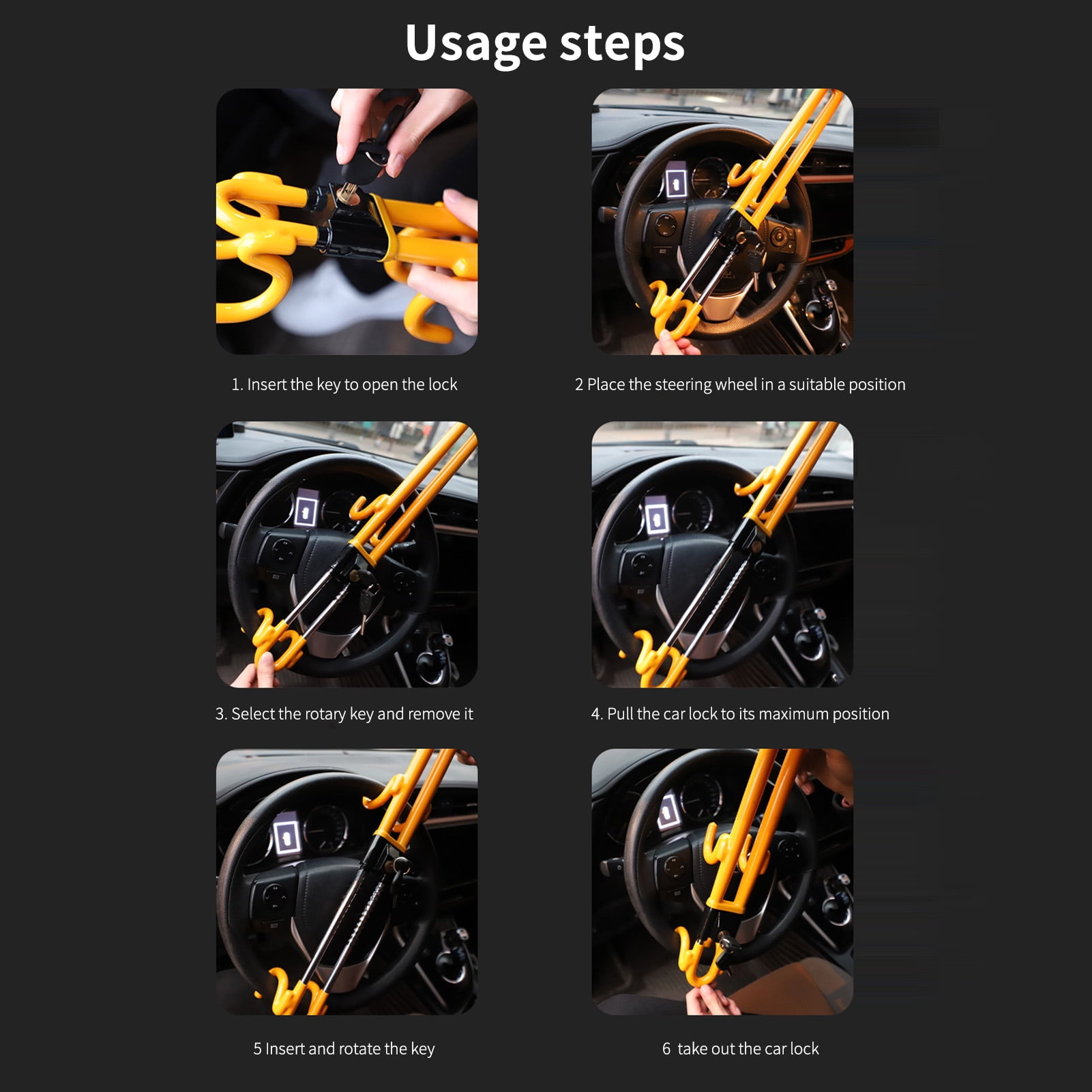 Steering wheel lock,Adjustable Suv Car Lock Cars -theft Wheel Lock Cars -theft Car Lock Adjustable Suv Lock Eryue Wheel Buzhi Huiop Dsfen