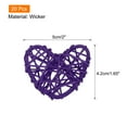 thumbnail image 2 of Unique Bargains 20Pcs Heart Shaped Rattan Ball Vase Filler Natural Rattan for Wedding Home Decoration Dark Purple 2 in, 2 of 5