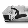thumbnail image 3 of Groovy Soft Flannel Fleece Throw Blanket, Guy Meme Face Laughing Gestures Human Expression Humor Modern Illustration, Cozy Plush for Indoor and Outdoor Use, 70" x 90", Black and White, by Ambesonne, 3 of 6