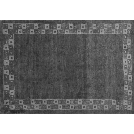 Ahgly Company Indoor Rectangle Abstract Gray Contemporary Area Rugs, 2' x 5'