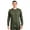 OD Green Heather, variant on Men's Double Layer Crewneck Midweight Relaxed Fit Base Layer