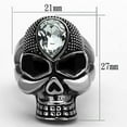 thumbnail image 2 of Skull Silver Black Ring Anillo Para Mujer y Ninos Kids 316L Stainless Steel Ring Diamond in Forehead Paterno, 2 of 4