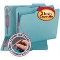 thumbnail image 2 of Smead 14937 Colored Pressboard Fastener Folders, Letter, 1/3 Cut, Blue, 25/Box, 2 of 8