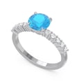 thumbnail image 2 of 2.25 Ct Stunning Round Cut Natural Diamond & Blue Topaz Gemstone Bridal Ring for Women Solid 18K White Gold Size 8 by Diamond-Capitals, 2 of 7