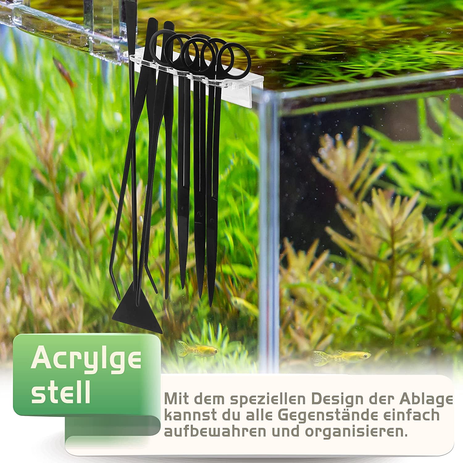 Neptonion 8 in 1 Aquascaping Tool Kit with Acrylic Storage Rack, Cold Steel Aquatic Landscaping Equipment Perfect to Create A Stunning Underwater Scape for high capacity Aquarium