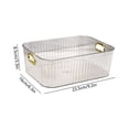 thumbnail image 3 of FeiFu Semi-Transparent Plastic Storage Box, Clear Ribbed Organizer Bin with Gold Handles for Vanity Desk Home Organization, Caja de almacenamiento de plástico transparente, 3 of 6
