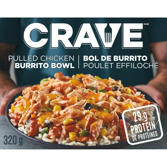 Crave Pulled Chicken Burrito Bowl Frozen Meal, 320g